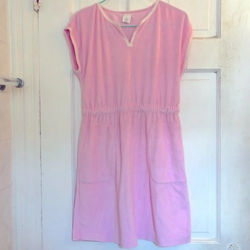 Crewcuts girls pink terrycloth coverup dress in size 14